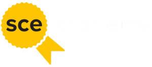 The logo for the SCE academy.