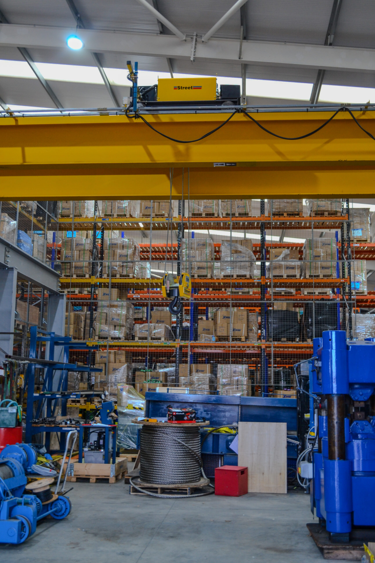 New hoist installed onto existing crane with crane hook